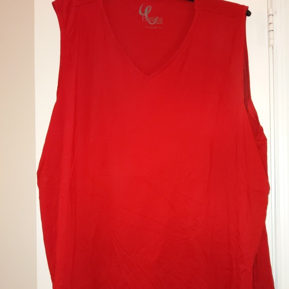 Plus Size V Neck Tank Top - Red - Ulla Popken, 5XL - Picture 1 of 6